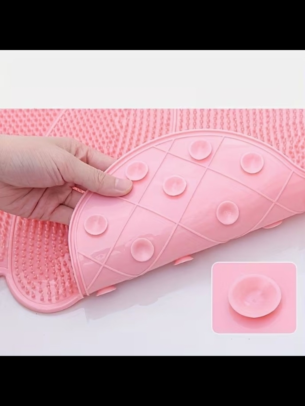 Pink Butterfly Bath Mat - Soft Non-Slip Shower Rug - Picture 4 of 7